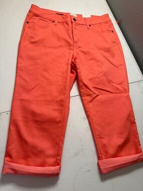 St. John's Bay Coral-Orange Cropped Jeans